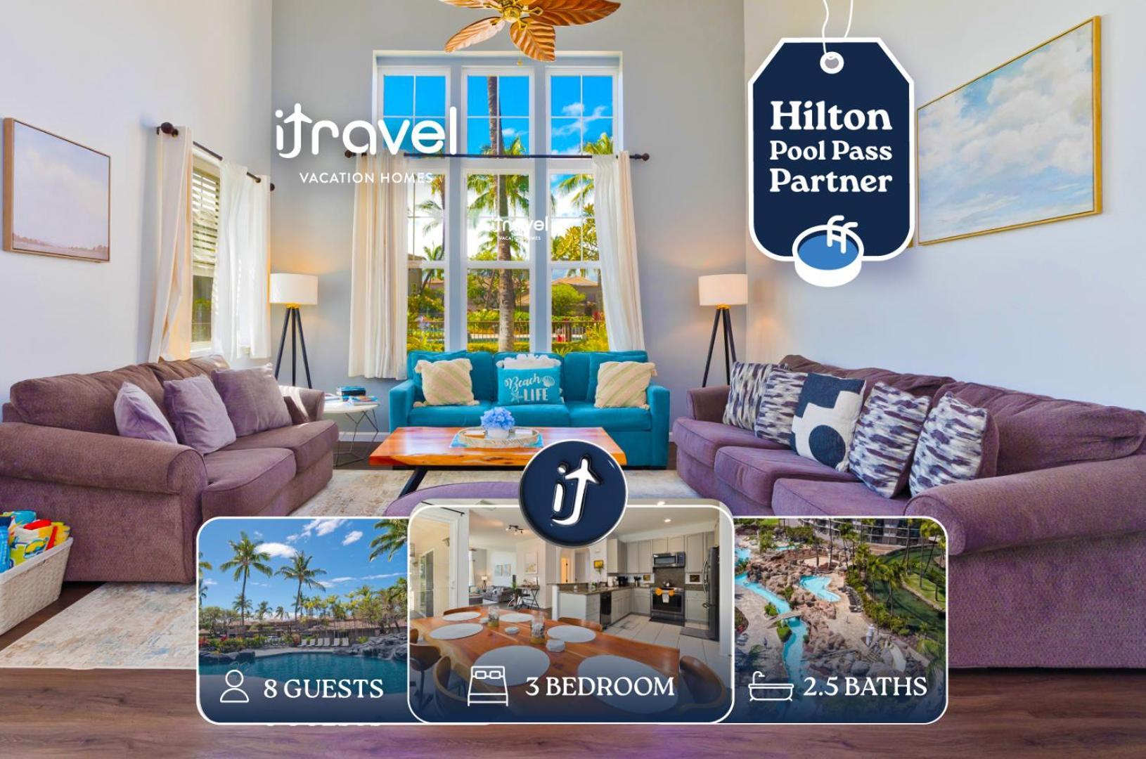 Hilton Pool Pass Included - Stylish Central Villa Mins To Beach Pool & Spa Waikoloa Exteriör bild